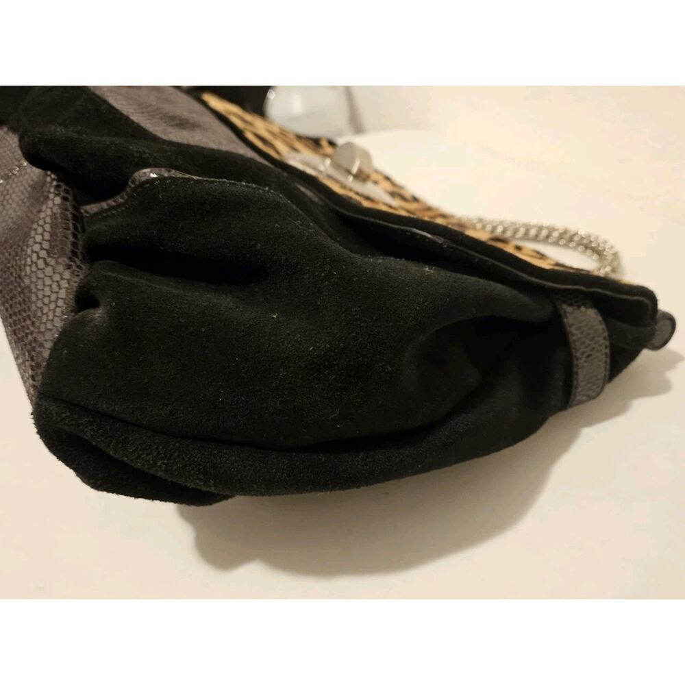 Vince Camuto Leather Animal Print Metal Handle Handbag 16x11x3 EUC - Picture 9 of 16